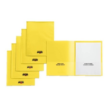 SCHOOL SMART FOLDER TAKEHOME HEAVY DUTY YELLOW  PACK OF 24 PK 1540636